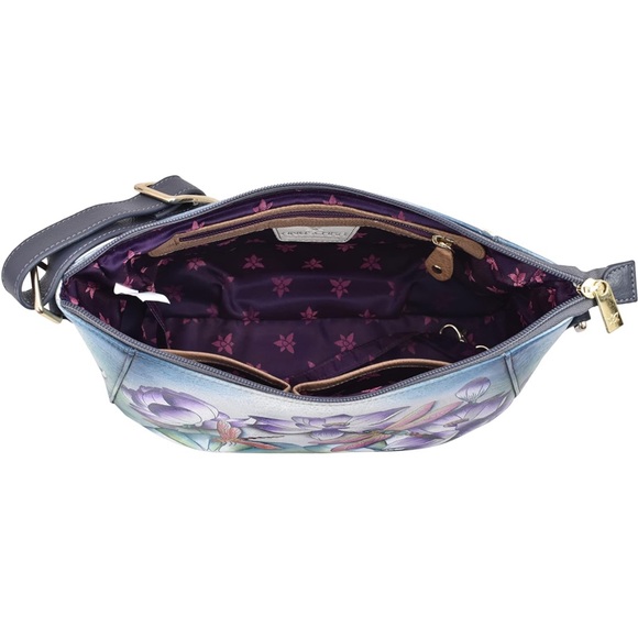 Anuschka Large Triple Compartment Hobo- Tranquil Pond - Picture 4 of 6